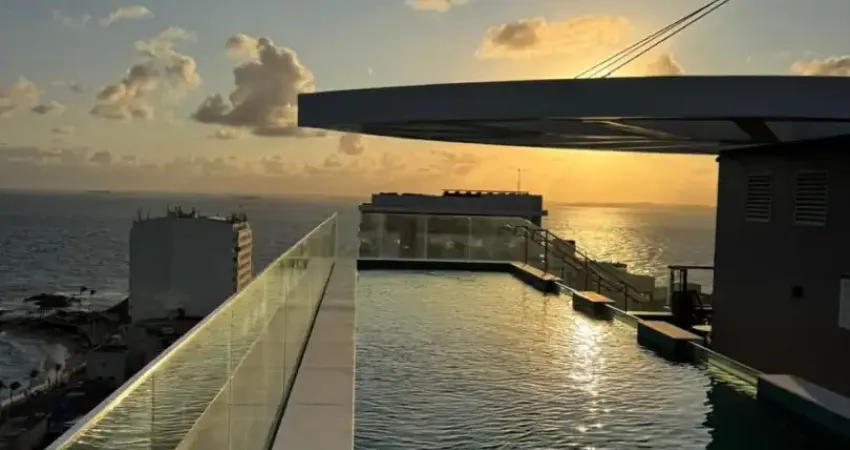 Maravilhoso apartamento de 1/4 sala, finamente decorado na barra