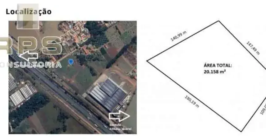 Terreno em Atibaia,  na Rodovia com total de 20.158m2, terraplanagem feita, perto do Centro Empresarial
