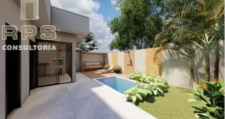 Casas térrea no residencial Village no Jardim Estãncia Brasil em Atibaia, fase  acabamento, 3 quartos sendo 1 suíte, área gourmet integrada e piscina