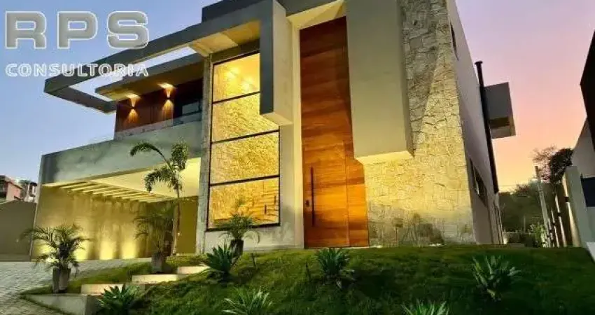 Casa de alto padrão no condomínio reserva são nicolau conta com 300m2, 4 suítes, salas amplas e integradas com cozinha, varanda gourmet com piscina.