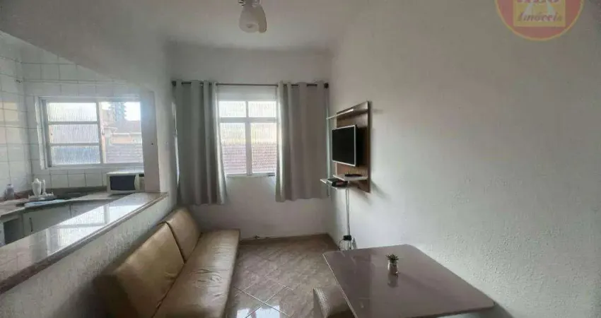 Apartamento com 1 quarto para alugar, 40 m² por R$ 1.850/mês - Vila Guilhermina - Praia Grande/SP