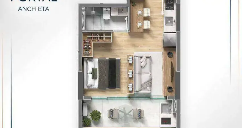 Studio com 1 quarto à venda, 36 m² por r$ 355.008 - centro - são vicente/sp