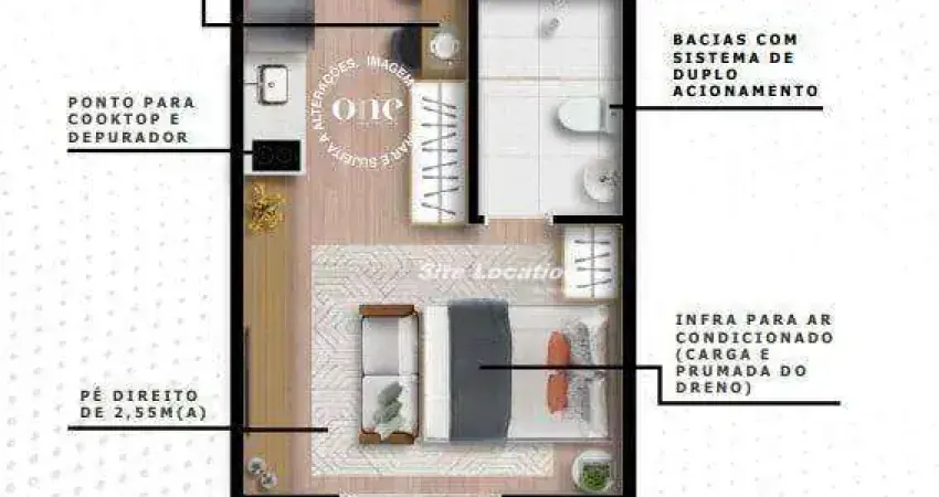 116892 Apartamento com 1 dormitório à venda, 26 m² por R$ 244.385 - Chácara Santo Antônio - São Paulo/SP
