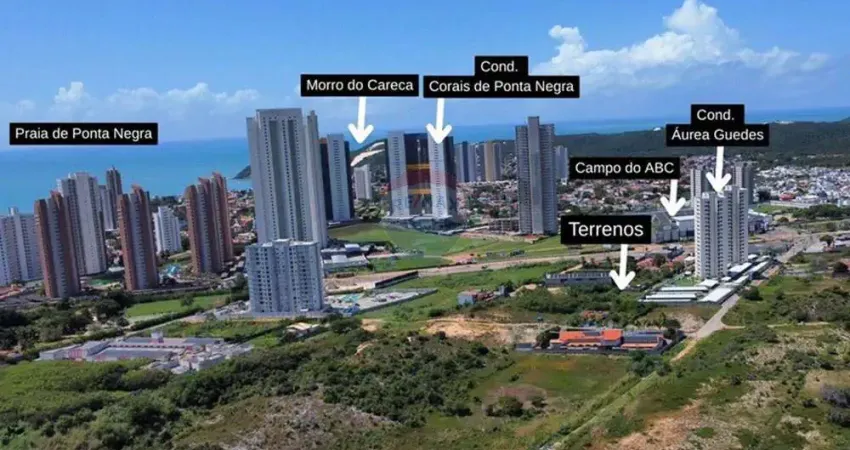 2 terrenos em ponta negra com total de 836,50m², ao lado do campo do abc