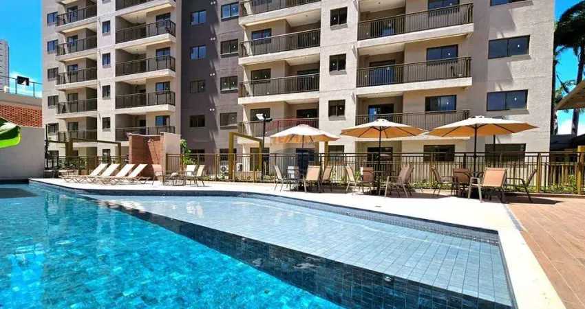 Apart. mobilaido no Cond. Mood Parque das Dunas em Capim Macio, 2 dorms. c/ suíte, lazer completo