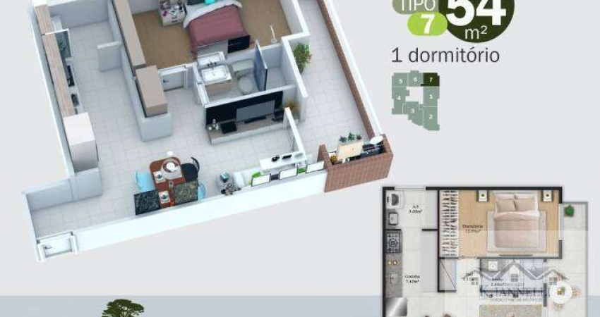 More na Beira do Mar! Apartamento Novo com 1 Dormitório e Lazer Completo