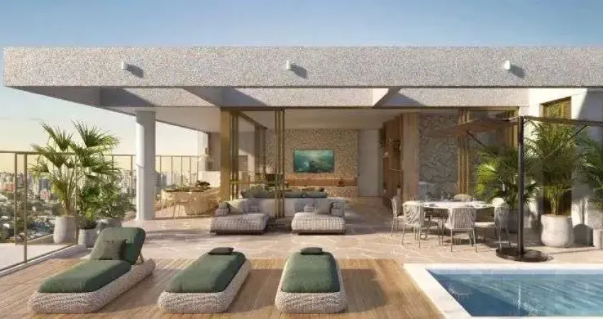 Cobertura duplex com 395 m² com 4 suítes e 4 vagas de garagem e piscina privativa no piso superior