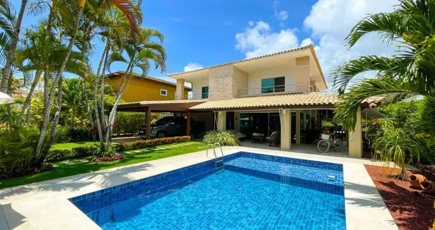 Casa em condomínio para venda em camaçari, busca vida, 4 dormitórios, 3 suítes, 6 banheiros, 4 vagas