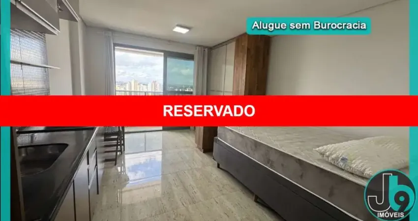 Studio mobiliado 30m² para alugar com 1 quarto, banheiro, sala, cozinha, lavanderia, sacada, piscina aquecida e academia. sem garagem por r$2.000/mês