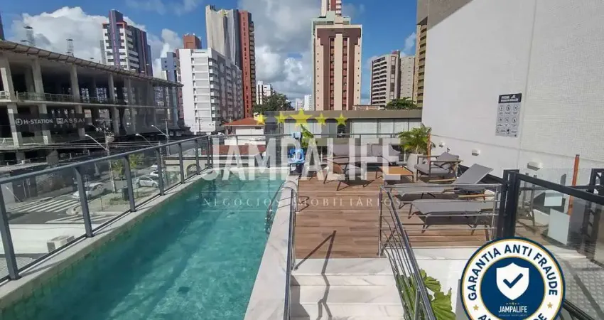 Flat mobiliado com 1 dormitório à venda, 26 m² por r$ 420.000,00 - manaíra - joão pessoa/pb
