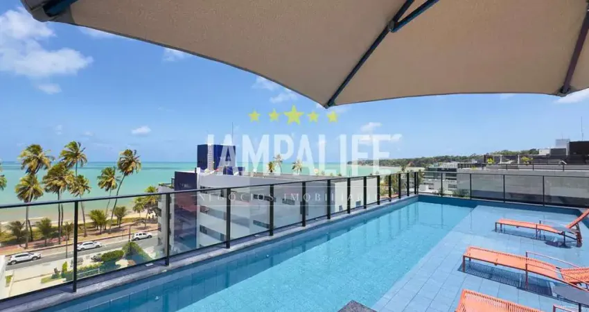 Flat em Cabo Branco projetado, rentabilizando e a 50 metros do mar.