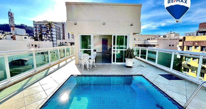 Cobertura duplex 320m2, 5 quartos (3 suites), 4 vagas de garagem, varandão e piscina. Vista 360º