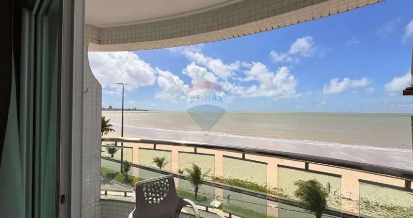 Flat com 01 quarto mobiliado, frente mar, para alugar, 31 m² por r$ 3.200,00/mês a beira mar de manaira em joão pessoa-pb