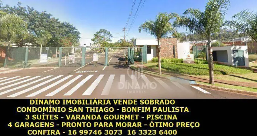 Sobrado à venda, Cond. Santiago - Bonfim Paulista - Ribeirão Preto/SP