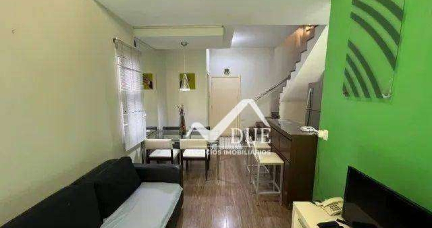 Apartameno Loft sendo 1 suite com lazer incluindo piscina, e serviços. À venda, 74 m² por R$ 480.000 - Gonzaga - Santos/SP