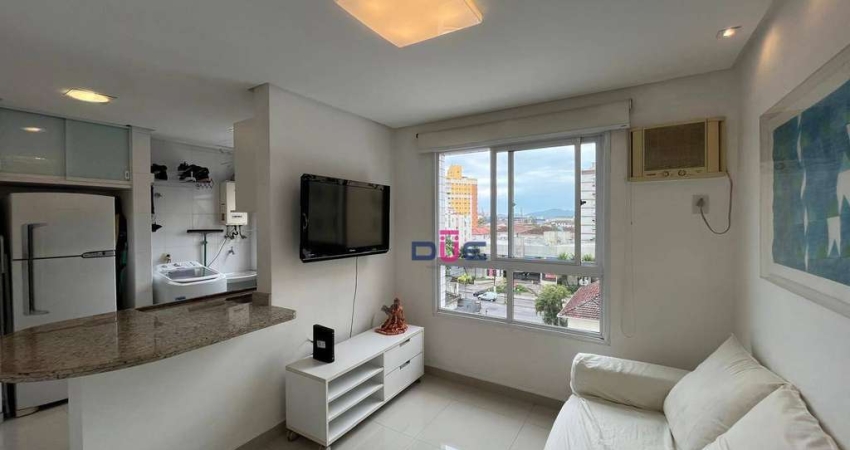 Apartamento porteira fechada com 1 dormitório à venda, 37 m² por R$ 400.000 - Boqueirão - Santos/SP