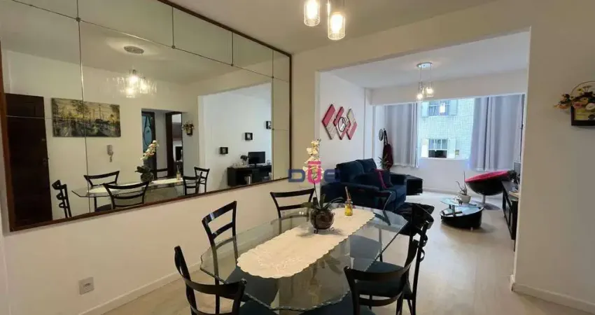 Apartamento financiável 1 quarto com vista mar. Apto em prédio esquina com a praia. 1 vaga , à venda, 65 m² por R$ 460.000 - José Menino - Santos/SP