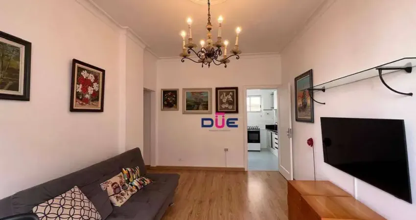 Apartamento mobiliado com 3 dormitórios e 91m², 1 quadra da praia, boqueirão – santos