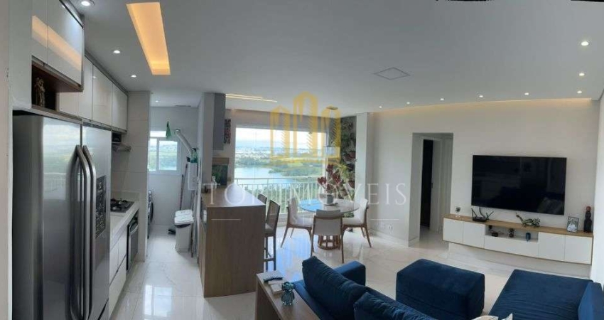 Maravilhoso apartamento clube, todo planejado, vista permanente, sol da manha,
