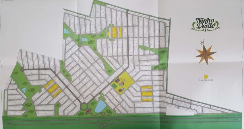 Lote Condomínio Ninho Verde I (538  m²), esquina, plano.