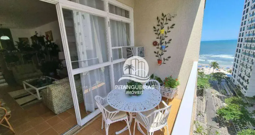 APARTAMENTO COM 3 DORMITÓRIOS COM VISTA PARA O MAR, NO CALÇADÃO NA PRAIA DE PITANGUEIRAS, COM 1 VAGA PARA AUTO