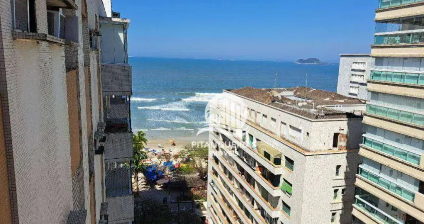 APARTAMENTO AMPLO COM 3 DORMITÓRIOS, 50 METROS DA PRAIA, COM VISTA PARA O MAR