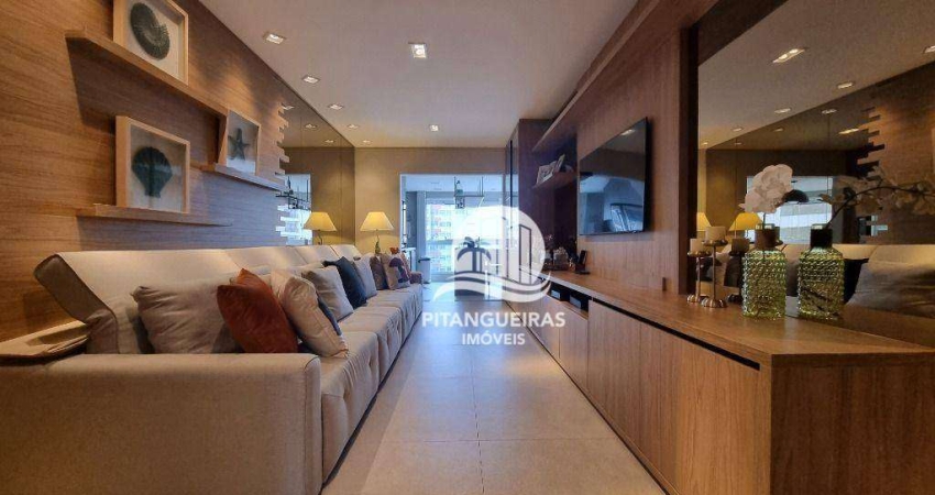 Praia das Pitangueiras, Varanda Gourmet, Maravilhoso Apartamento com  3 dormitórios à venda, 144 m² - Guarujá/SP