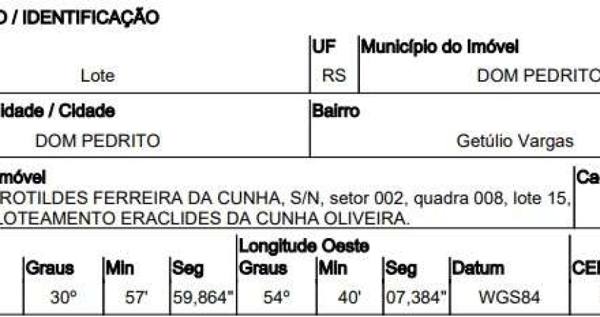 Oportunidade Única em DOM PEDRITO - RS | Tipo: Terreno | Negociação: Venda Online  | Situação: Imóvel