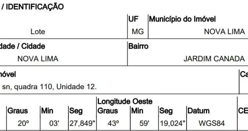 Oportunidade única em nova lima - mg | tipo: terreno | negociação: leilão  | situação: imóvel