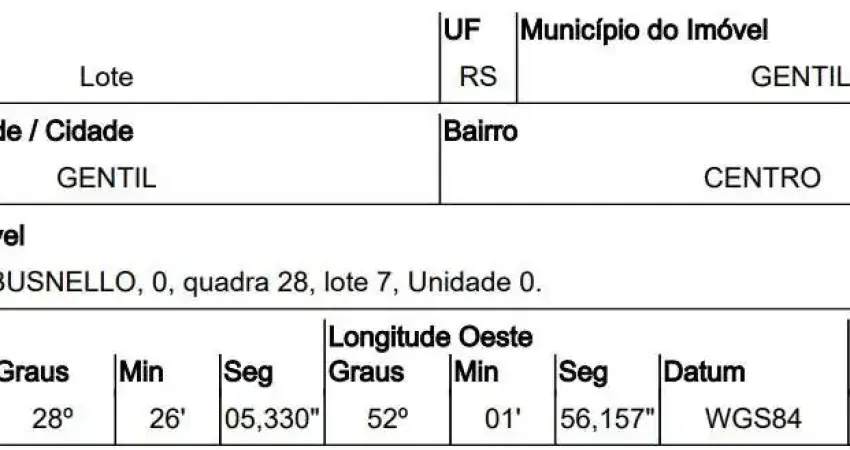 Oportunidade única em gentil - rs | tipo: terreno | negociação: leilão  | situação: imóvel
