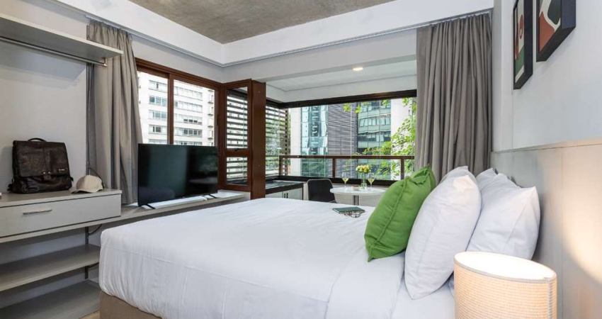 Versátil studio para venda com 1 quarto, sendo 1 suíte, 24m²
