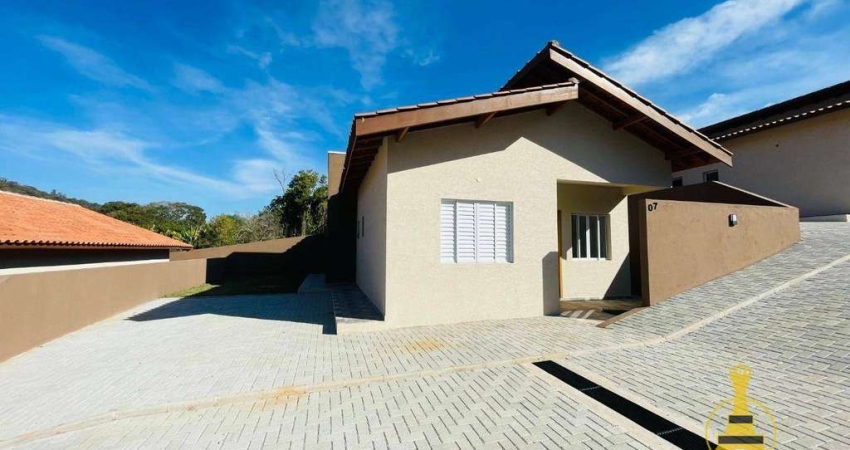 Casa com 2 dormitórios em condomínio fechado à venda, 74 m² por R$ 590.000 - Ribeirão dos Porcos - Atibaia/SP