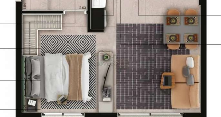 Apartamento com 1 quarto à venda na Rua Laurent Martins, Jardim Esplanada II, São José dos Campos