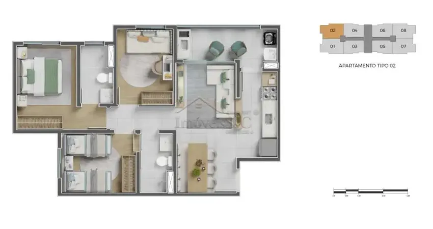 Apartamento com 3 quartos à venda na Rua Raimundo Barbosa Nogueira, Palmeiras de São José, São José dos Campos
