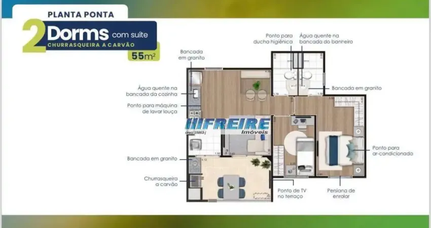 Apartamento com 2 dormitórios à venda, 55 m² por R$ 529.000,00 - Campestre - Santo André/SP