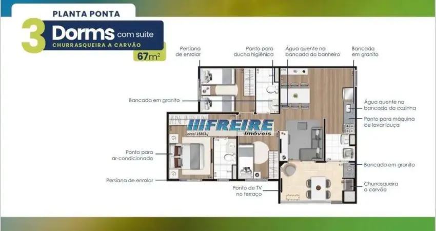 Apartamento com 3 dormitórios à venda, 67 m² por R$ 658.800,00 - Campestre - Santo André/SP