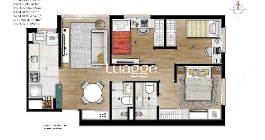Apartamento para Venda - 65.41m², 3 dormitórios, sendo 1 suites, 1 vaga - Petrópolis