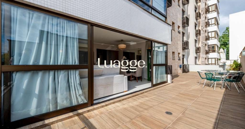 Apartamento garden com 2 suítes, pátio amplo e 2 vagas em localização valorizada