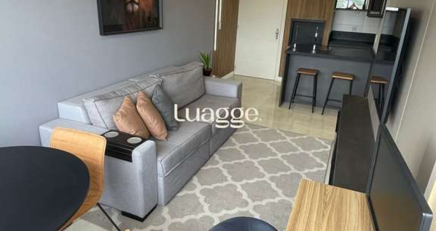 Apartamento de 1 Dormitório 43,21 m², garagem, 100% mobiliado