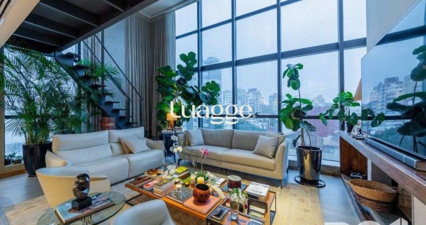 Belíssimo apartamento no Glass Aurélio andar alto,  Living com pé direito duplo,  174m² privativos finamente decorado no Moinhos de Vento