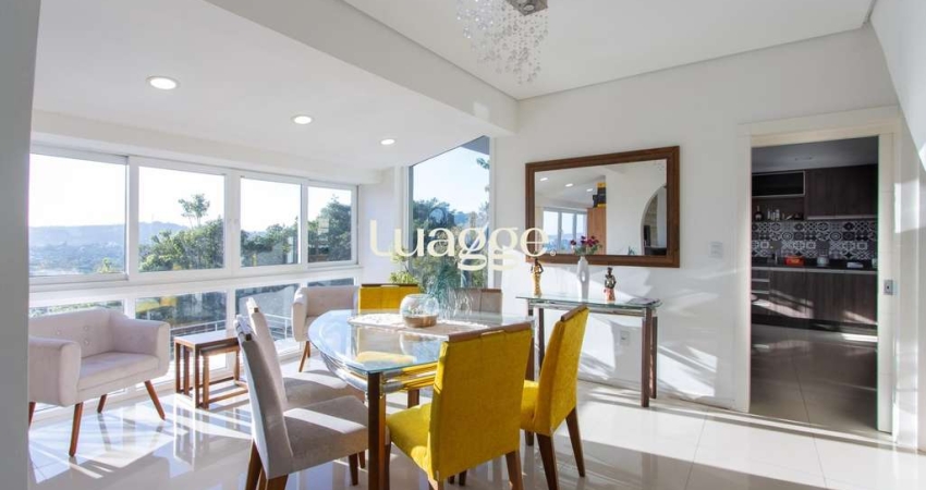 CASA RESIDENCIAL MOBILIADA EM CONDOMINIO FECHADO PARA LOCAÇÃO NO BAIRRO NONOAI - 03 SUÍTES - PISCINA - PISO PORCELANATO - 357M² ÁREA PRIVATIVA