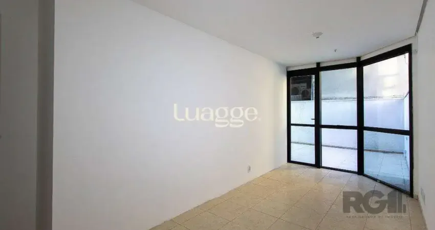 Sala comercial à venda com terraço, banheiro e copa, elevador portaria - bairro menino deus