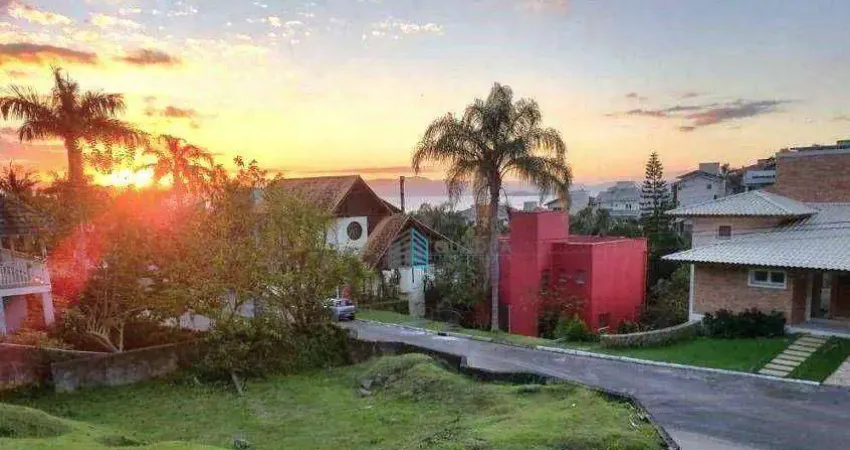 Terreno em condomínio fechado à venda com linda vista para o mar no cacupé, florianópolis !!