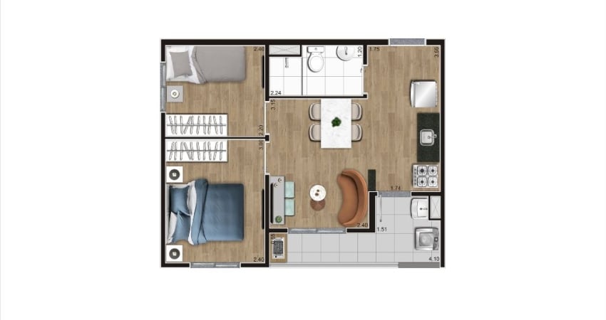 Apartamento à venda no Condomínio Arena Kazzas Itaquera 2 no Itaquera em São Paulo - SP