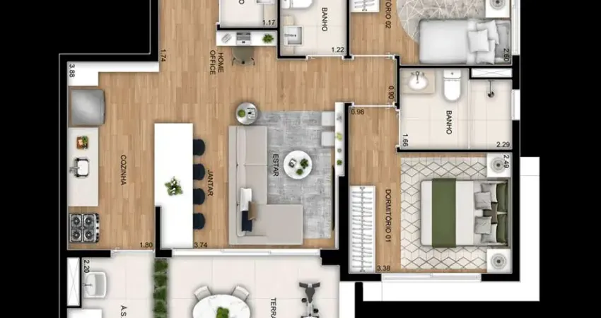Apartamento com 2 quartos à venda na Rua Ibituruna, Parque Imperial, São Paulo