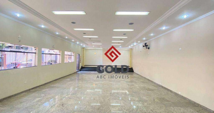 Salão, 192 m² - venda por R$ 750.000,00 ou aluguel por R$ 7.200,00/mês - Vila Pires - Santo André/SP