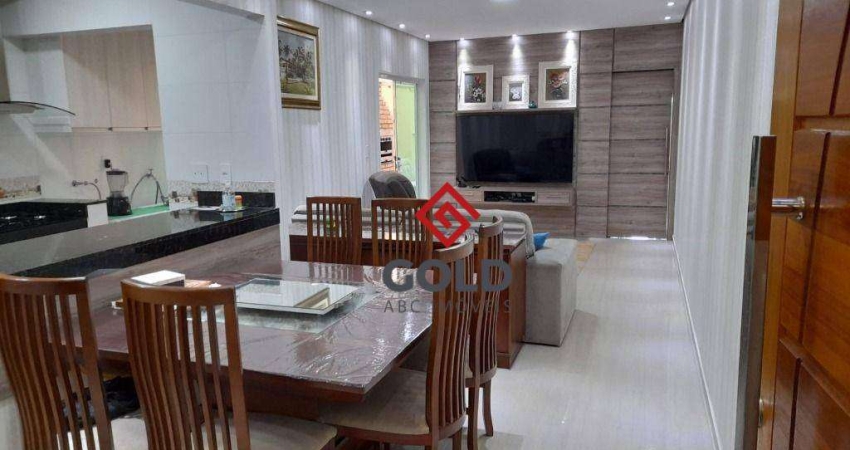 Apartamento com 3 dormitórios para alugar, 90 m² por R$ 3.438,00/mês - Parque das Nações - Santo André/SP