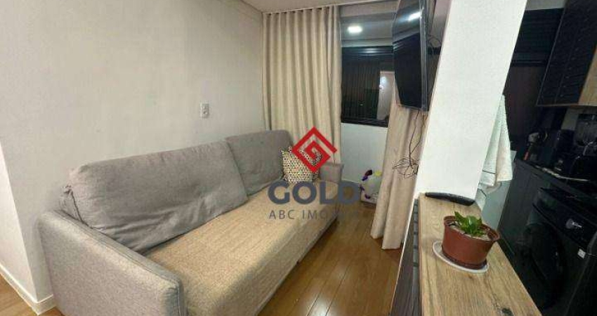 Apartamento com 2 dormitórios para alugar, 38 m² por R$ 2.790,86/mês - Parque Erasmo Assunção - Santo André/SP