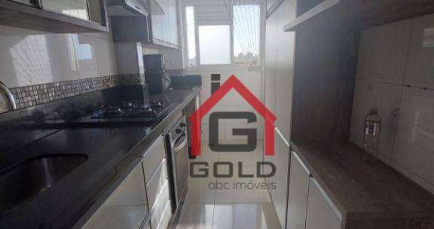 Apartamento com 2 dormitórios para alugar, 50 m² por R$ 2.314,75/mês - Utinga - Santo André/SP