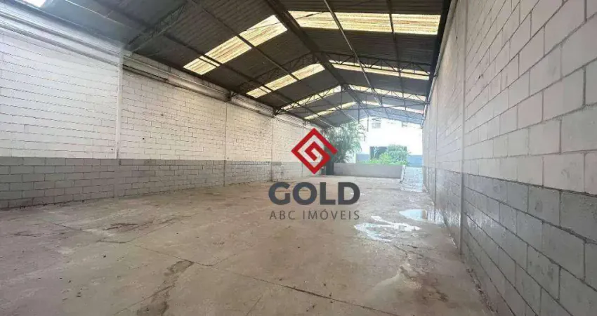 Galpão para alugar, 500 m² por r$ 23.000,00/mês - jardim - santo andré/sp